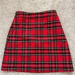 J. Crew Red Plaid Skirt